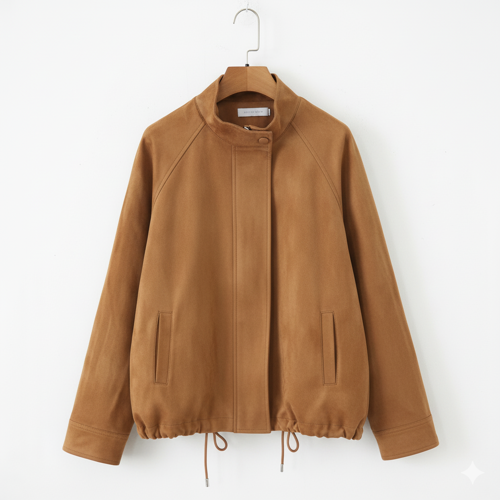 Suede Lapel Cropped Jacket