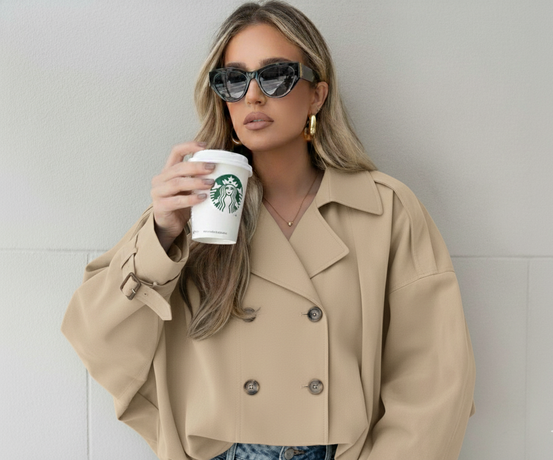 (BUY 1 GET 2) Vintage Cropped Trench Coat