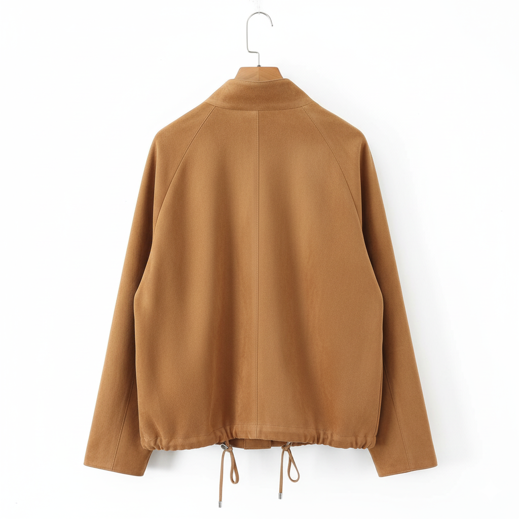 Suede Lapel Cropped Jacket